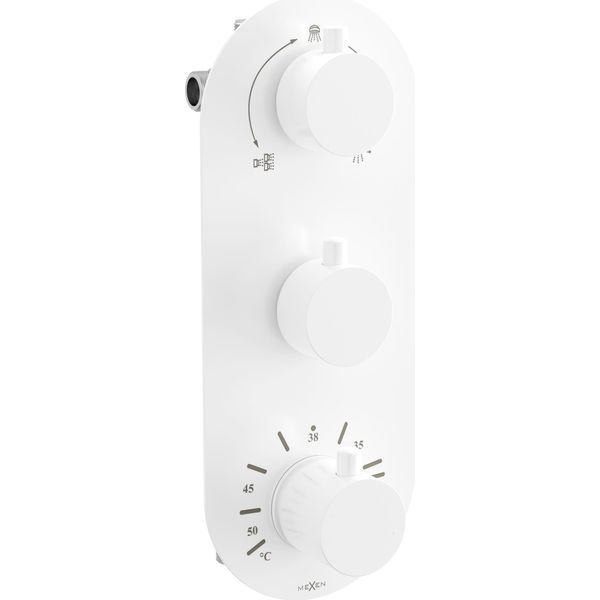 Mexen Kai Miscelatore Termostatico Per Vasca-Doccia A 3 Uscite, Bianco - 77603-20-image