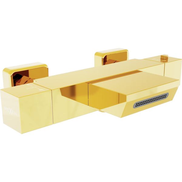 Mexen Cube Rubinetto Termostatico Per Vasca, Dorato - 77360-50-image