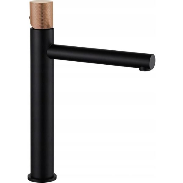 Mexen Elba One Rubinetto Per Lavabo Alto, Nero/Oro Rosa - 74111-76-image