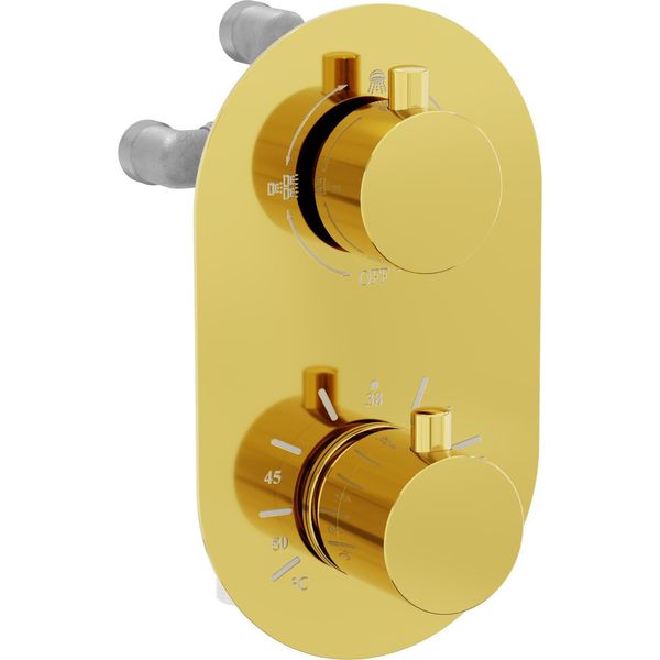 Mexen Kai Miscelatore Termostatico Vasca-Doccia A 3 Uscite, Oro - 77602-50-image