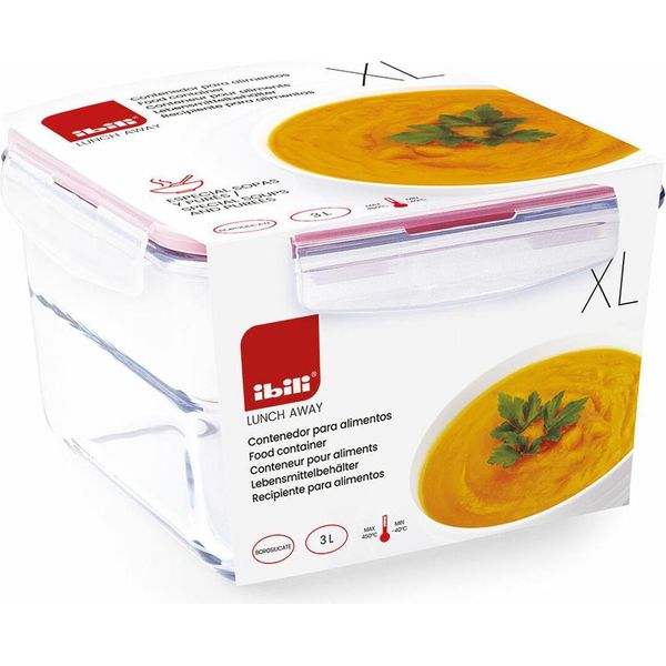 Ibili - Zuppiera Xl -- 2,5 Litri - Borosilicato Con Coperchio In Plastica Ermetica-image