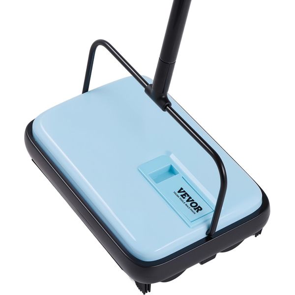 Spazzatrice Manuale Per Tappeti Vevor, Spazzatrice Per Pavimenti Con Capacità Del Contenitore Della Polvere Di 300 Ml, Larghezza Di Pulizia Di 17 Cm, Per La Pulizia Di Tappeti Di Casa E Ufficio Con Peli Di Animali Domestici, Blu-image