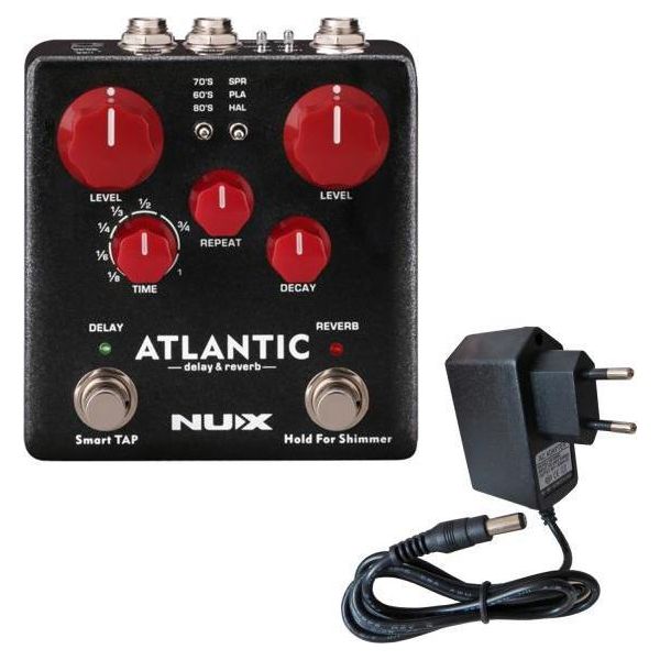Nux NDR-5 Atlantic, Pedale Per Delay E Riverbero Con Alimentatore-image