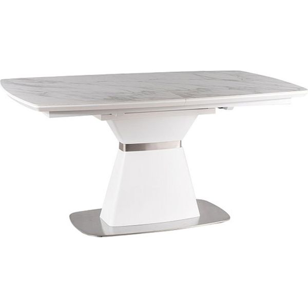 Tavolo Da Pranzo Solin 160-210X90X76Cm In Marmo Bianco Allungabile-image