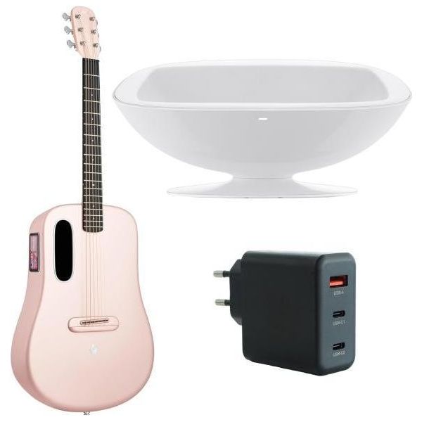 Lava Music Guitar Me 4 36 Pollici Rosa Con Stazione Di Ricarica-image