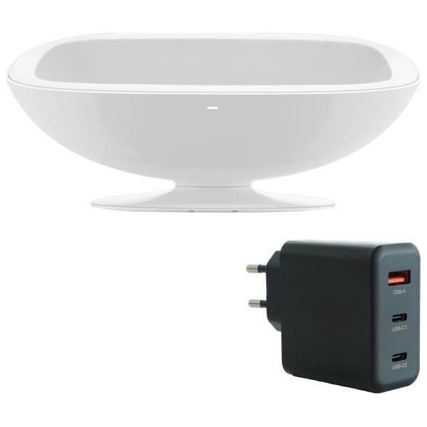 Stazione Di Ricarica Lava Music Space Charger 38 Bianco Con Adattatore Di Rete-image