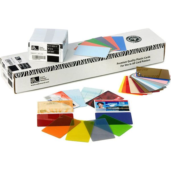 Zebra Colour - Card In Pvc - 30 Mil - Argento Metallizzato - Card CR-80 (85,6 X 54 Mm) - 500 Card (104523-132)-image