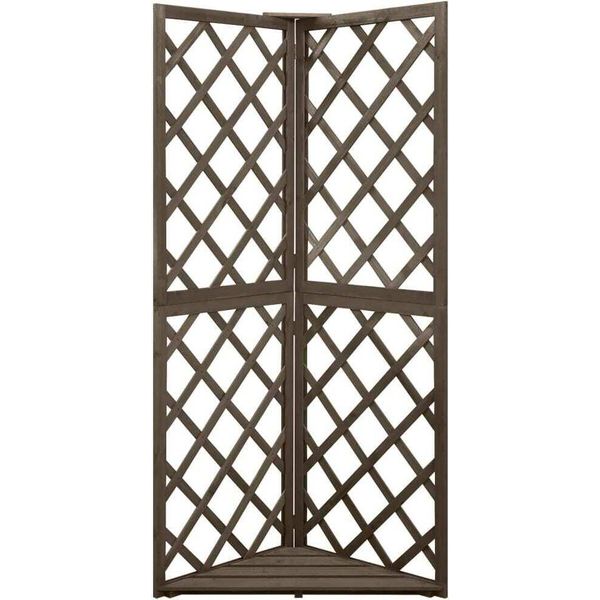 Vidaxl Traliccio Angolare Grigio 50X50X145 Cm In Legno Massiccio Di Abete-image