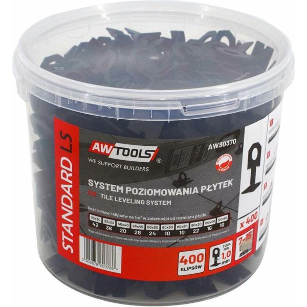 Sistema Di Livellamento Per Piastrelle Awtools Standard 1,0Mm - 7Mm-15Mm - Clip 400Pz.-image