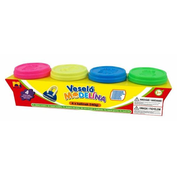 Argilla Da Modellare Happy 4 X 140 G (Colori Neon)-image