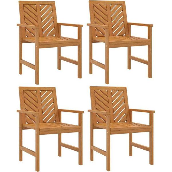 Vidaxl Sedie Da Pranzo Da Giardino 4 Pz. Legno Massiccio Di Acacia-image