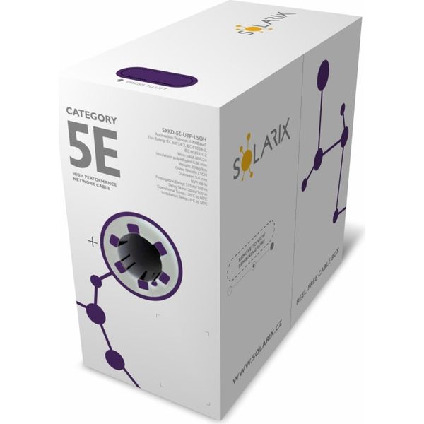Solarix InstalačNí Kabel Solarix CAT5E Utp Lsoh Dca-S1,D2,A1 500M/Box SXKD-5E-UTP-LSOH-image