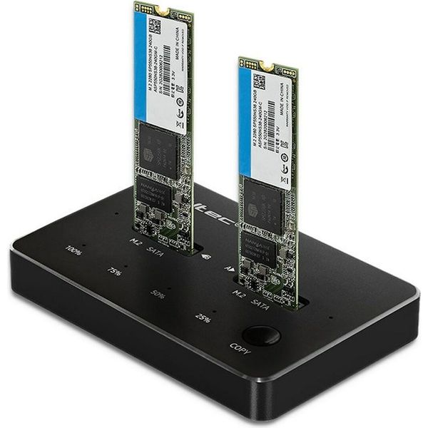 Qoltec 50310 Drive Docking Station 2X Ssd M.2 Sata | Ngff | Usb Type C-image