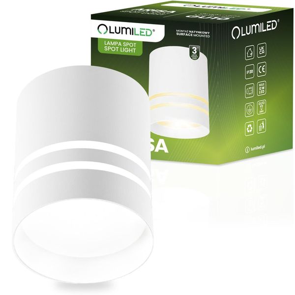 Lumiled Faretto A Plafone Faretto A Plafone Faretto A Plafone 230V Plafoniera GU10 10 / 7,5 Cm Altezza Regolabile Faretto Da Incasso In Alluminio Rotondo Bianco-image