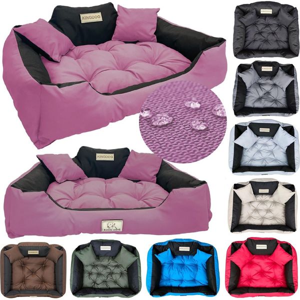 Letto Per Cani Kingdog 55X45 Cm Personalizzato Impermeabile Rosa-image
