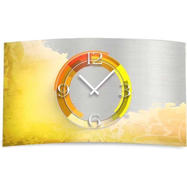 Orologio Da Parete Astratto Giallo Di Design Orologio Da Parete Moderno Di Design Silenzioso Senza Ticchettio Dixtime 3DS-0003-image