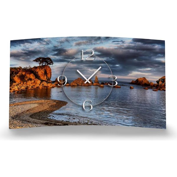 Orologio Da Parete Di Design Motif Cliffs Beach Orologio Da Parete Moderno Di Design Silenzioso Senza Ticchettio Dixtime 3D-0331-image