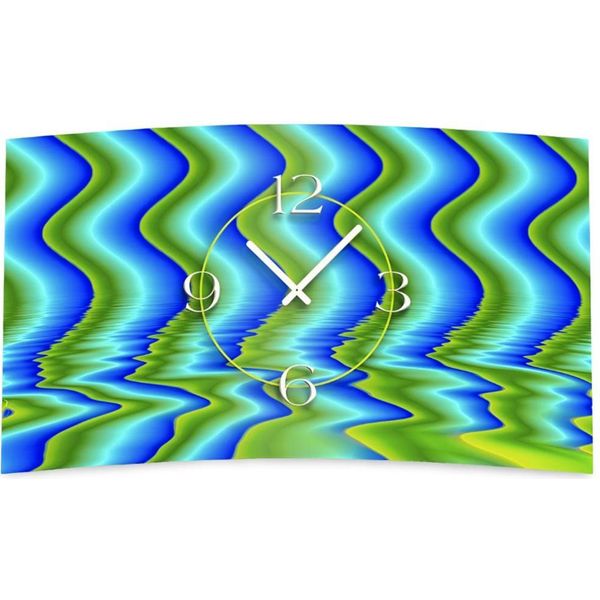 Orologio Da Parete Di Design Digitale Arte Astratta Onde Design Orologio Da Parete Moderno Design Silenzioso Senza Ticchettio Dixtime 3DS-0346-image