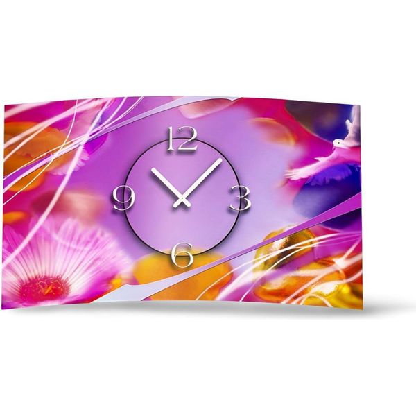 Orologio Da Parete Di Design A Fiori Rosa Orologio Da Parete Moderno Di Design Silenzioso Senza Ticchettio Dixtime 3D-0128-image