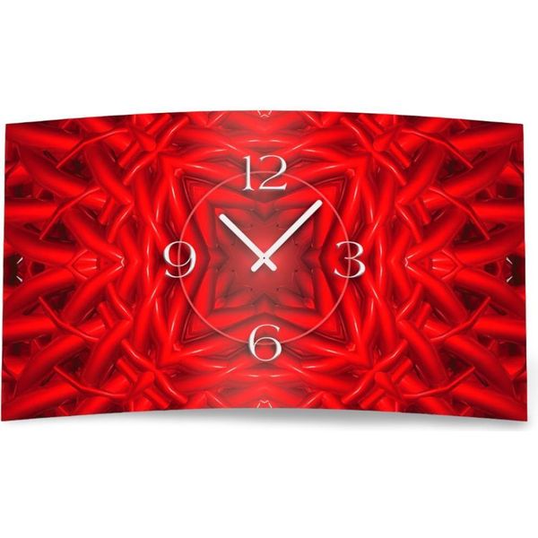 Orologio Da Parete Astratto Rosso Di Design Orologio Da Parete Moderno Di Design Silenzioso Senza Ticchettio Dixtime 3DS-0332-image