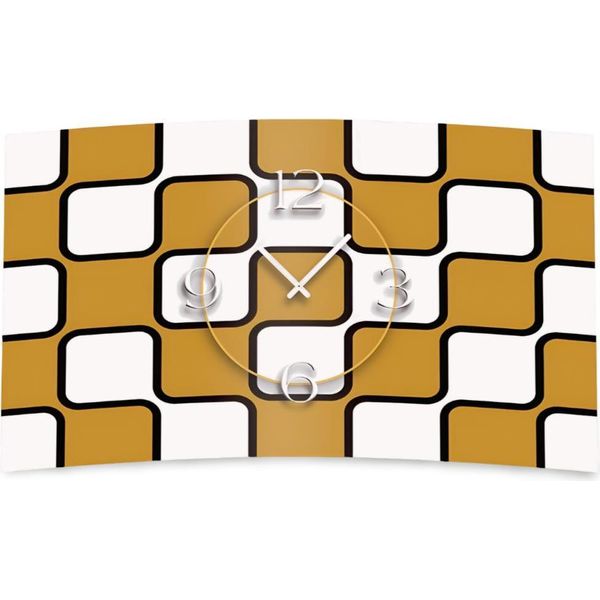 Orologio Da Parete Di Design Retro Bianco Beige Orologio Da Parete Moderno Di Design Silenzioso Senza Ticchettio Dixtime 3D-0222-image