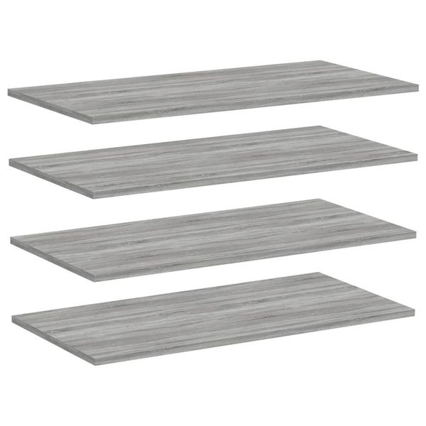 Mensole A Muro 4 Pz. Grigio Sonoma 80X40X1,5 Cm Materiale A Base Di Legno-image