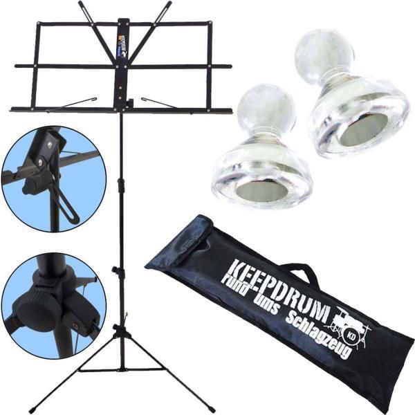 Keepdrum MUS2BK Leggio Nero Con 10 Magneti-image