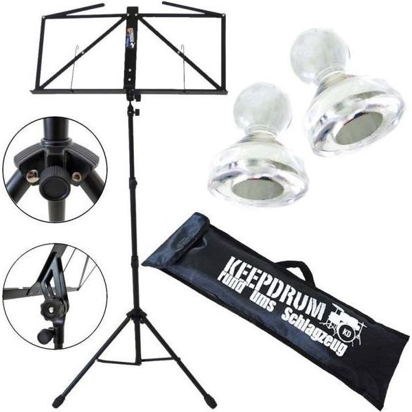 Keepdrum MUS3BK Leggio Nero Con 10 Magneti-image