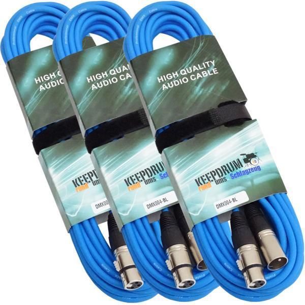 Keepdrum 10M Cavo Dmx Blu A 3 Poli Xlr 100-Ohm 3 Pezzi-image