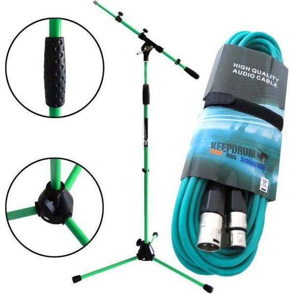 Keepdrum MS106 Gr Asta Microfonica Verde Con Cavo-image