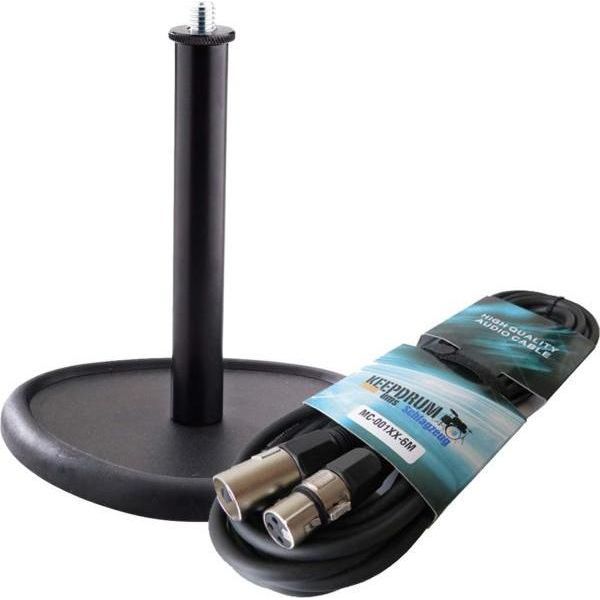 Supporto Da Tavolo K&M Per Microfono Con Cavo Microfonico-image