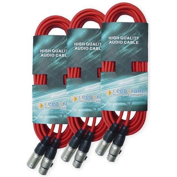 Keepdrum Cavo Dmx Rosso A 3 Pin Xlr 15M 3 Pezzi-image