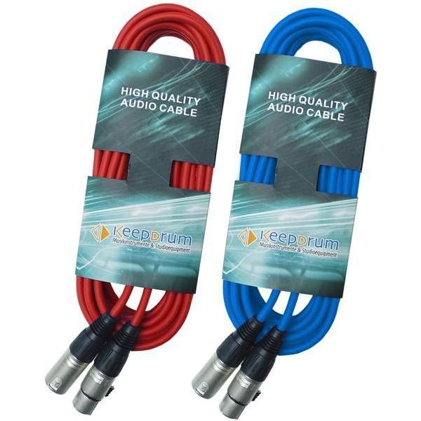 Keepdrum Cavo Dmx 10M 3-Poli Xlr 1X Rot 1X Blau-image