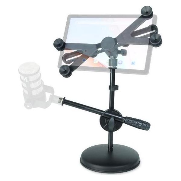 Asta Microfonica Keepdrum MS031 Asta Da Tavolo Con Supporto Per Tablet-image