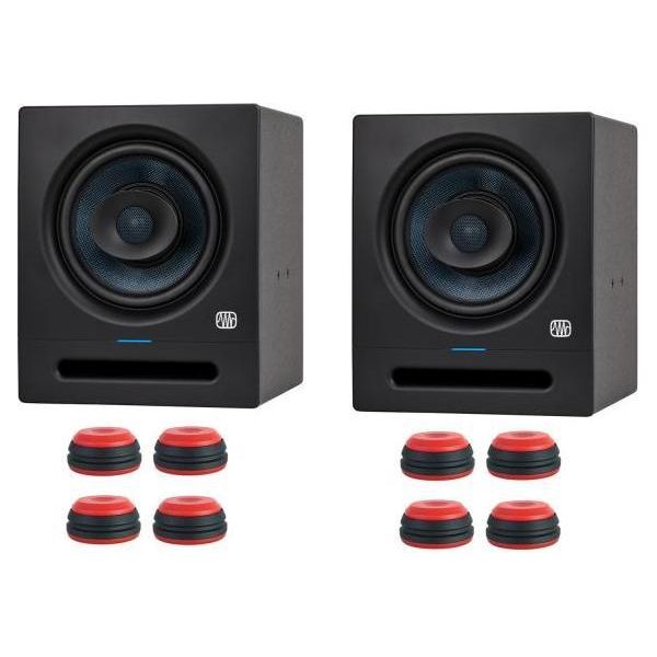 Presonus Studio Monitor Eris Pro 8 1 Coppia Con Piedini Per Diffusori Rosso-image