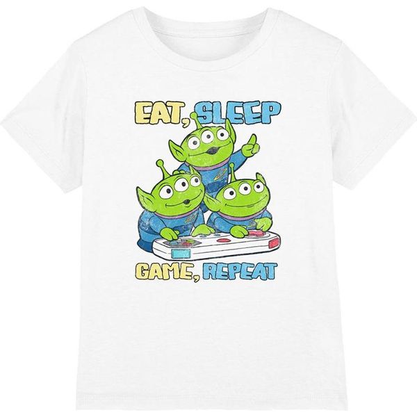 Toy Story - Maglietta "Eat Sleep Game Repeat"" Per Ragazzi TV25112 (104) (Bianco)"-image