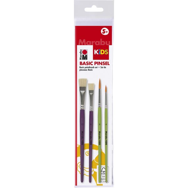 Marabu 318000000003 Set Di Pennelli Marabu Kids "Pennelli Di Base"", 4 Pezzi"-image