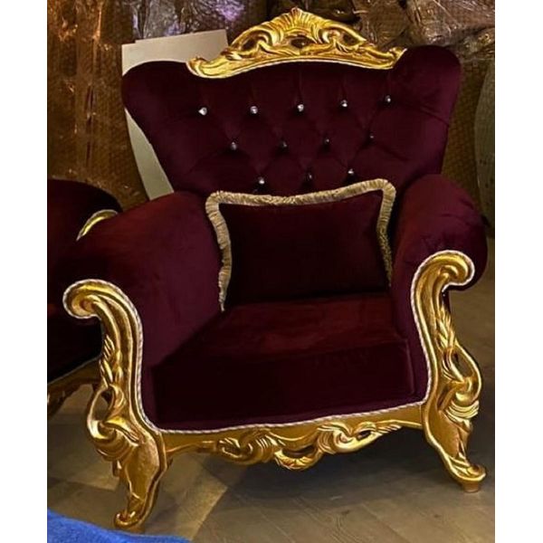 Casa Padrino Poltrona Barocca Rosso Bordeaux/Oro - Poltrona Da Salotto Con Pietre Scintillanti - Mobili Da Salotto In Stile Barocco - Mobili In Stile Barocco - Arredamento Barocco - Arredamento Da Salotto-image
