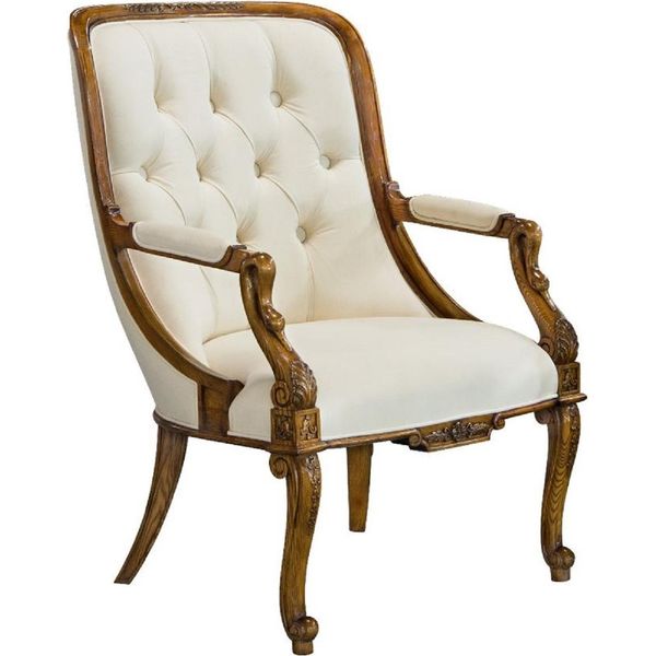 Casa Padrino Poltrona Barocca Crema/Marrone - Sontuosa Poltrona Da Salotto - Mobili Da Salotto In Stile Barocco - Mobili Barocchi - Arredamento Barocco - Arredamento Da Salotto-image