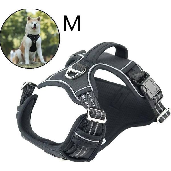 Pettorina Traspirante Per Cani Di Grossa Taglia, Pettorina Anti Tirante Senza Tirante Pettorina Leggera Per Cani, M, Nero-image