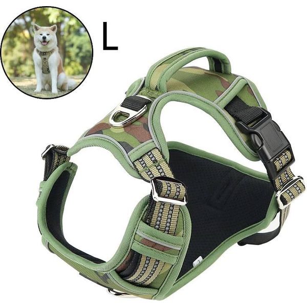 Pettorina Traspirante Per Cani Di Taglia Grande, Pettorina Anti Tirante Senza Tirante Pettorina Leggera Per Cani, L, Verde-image