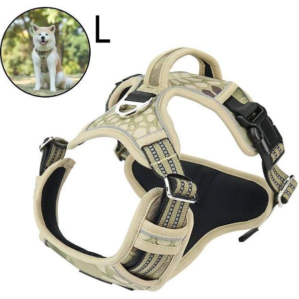 Pettorina Traspirante Per Cani Di Grossa Taglia, Pettorina Anti Tirante Senza Tirante Pettorina Leggera Per Cani, L, Giallo-image