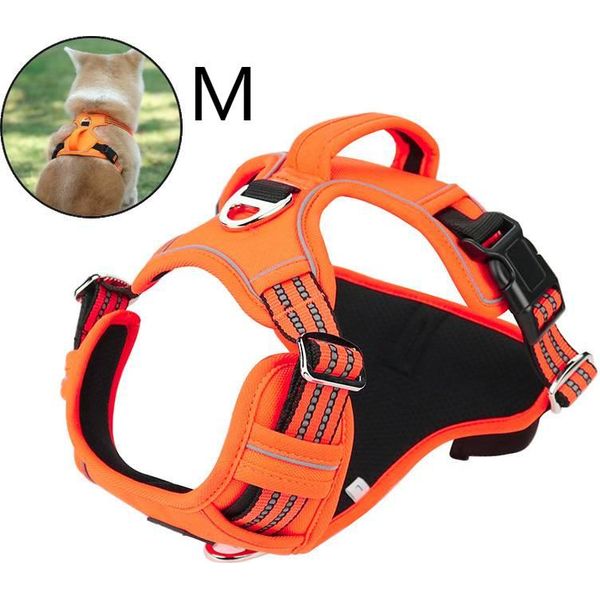 Pettorina Traspirante Per Cani Di Grossa Taglia, Pettorina Anti Tirante Senza Tirante Pettorina Leggera Per Cani, M, Arancione-image