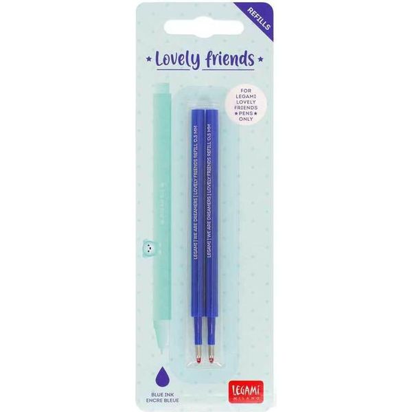 Penna Gel Legami 2 Cartucce Di Ricambio - Set Di Ricariche Lovely Friends - Blu-image