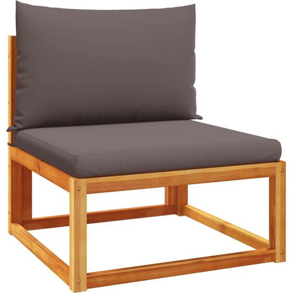 Vidaxl Divano Da Giardino Senza Braccioli Con Cuscini In Legno Di Acacia E Rattan-image