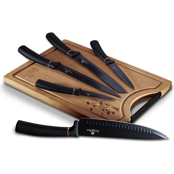 Berlinger Haus Black Rose BH-2550 Set Di Coltelli E Taglieri Da 6 Pezzi-image