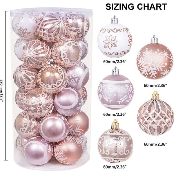 Set Di Ornamenti Natalizi, 6 Cm, 30 Pezzi, Decorazioni Natalizie Pendenti Per Alberi Di Natale, Feste-image