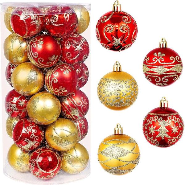 Set Di Ornamenti Natalizi, 6 Cm, 30 Pezzi, Decorazioni Natalizie Pendenti Per Alberi Di Natale, Feste-image