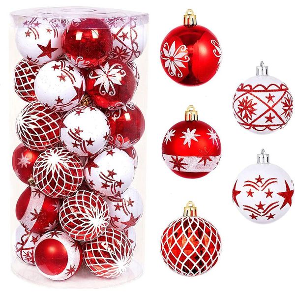 Set Di Ornamenti Natalizi, 6 Cm, 30 Pezzi, Decorazioni Natalizie Pendenti Per Alberi Di Natale, Feste-image