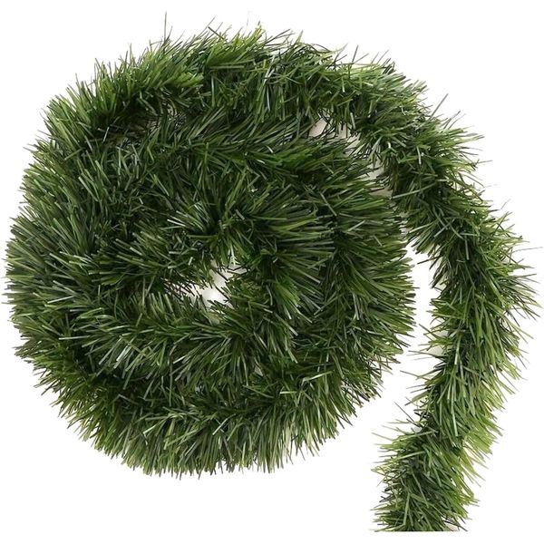 Ghirlanda Di Natale Verde Xxl 10 Metri - Ghirlanda Di Abete Artificiale Ø 10 Cm - Ghirlanda Per Decorazioni Natalizie-image